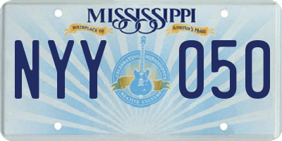 MS license plate NYY050