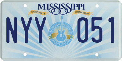 MS license plate NYY051