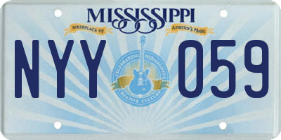 MS license plate NYY059