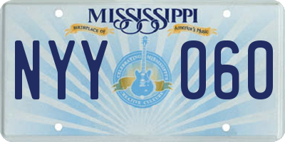 MS license plate NYY060
