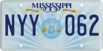MS license plate NYY062