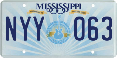MS license plate NYY063