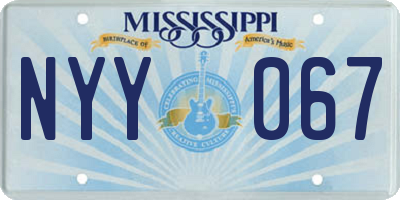 MS license plate NYY067