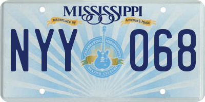 MS license plate NYY068