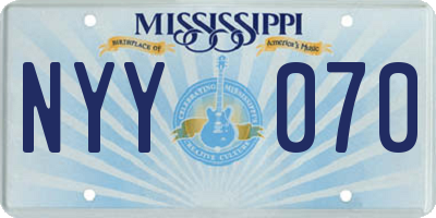MS license plate NYY070
