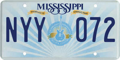 MS license plate NYY072