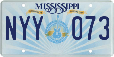 MS license plate NYY073