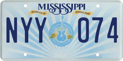 MS license plate NYY074