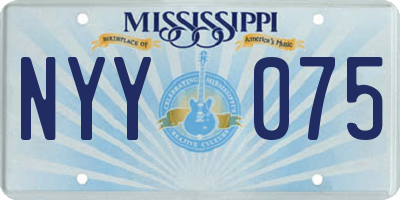 MS license plate NYY075