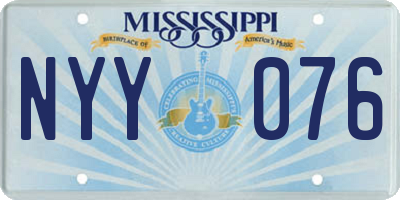 MS license plate NYY076