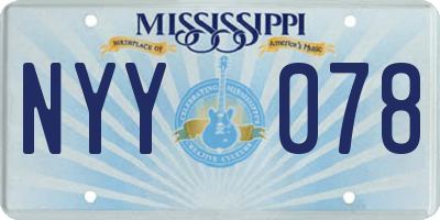 MS license plate NYY078