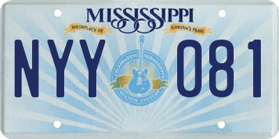 MS license plate NYY081
