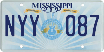 MS license plate NYY087