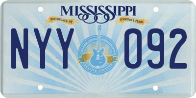 MS license plate NYY092