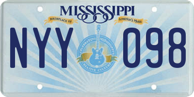MS license plate NYY098