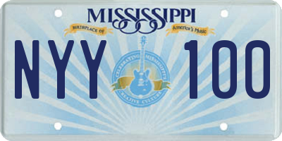 MS license plate NYY100