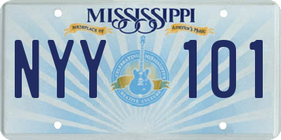 MS license plate NYY101
