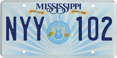 MS license plate NYY102