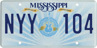 MS license plate NYY104