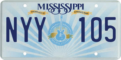 MS license plate NYY105
