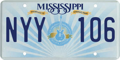 MS license plate NYY106