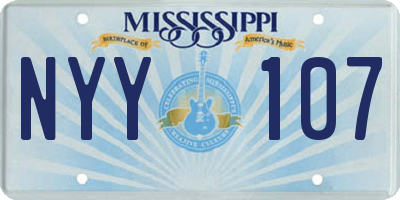 MS license plate NYY107