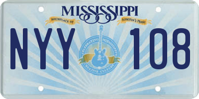 MS license plate NYY108