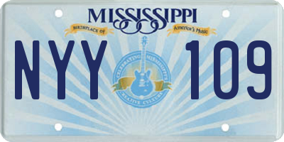 MS license plate NYY109