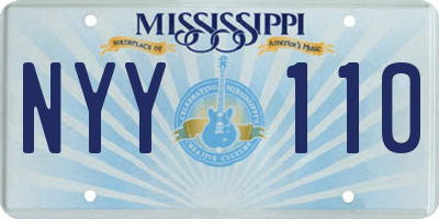 MS license plate NYY110