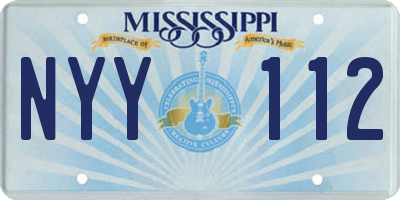 MS license plate NYY112
