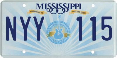MS license plate NYY115
