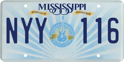 MS license plate NYY116