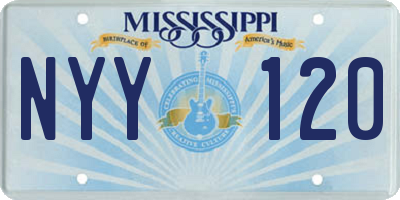 MS license plate NYY120