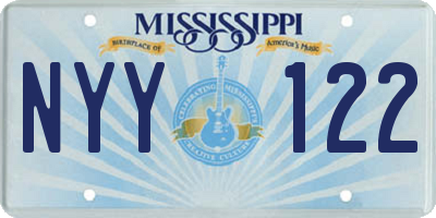 MS license plate NYY122