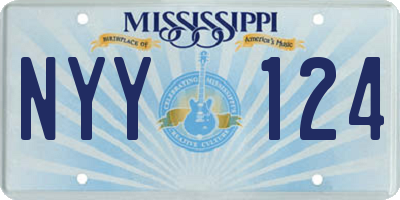 MS license plate NYY124