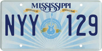 MS license plate NYY129