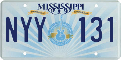 MS license plate NYY131