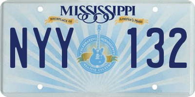 MS license plate NYY132
