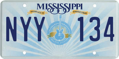 MS license plate NYY134