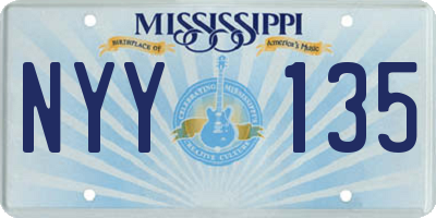MS license plate NYY135