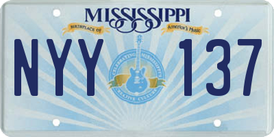 MS license plate NYY137