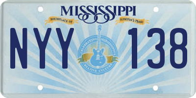 MS license plate NYY138