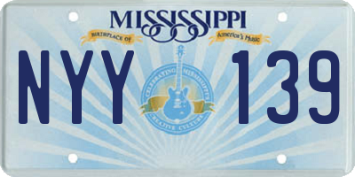 MS license plate NYY139