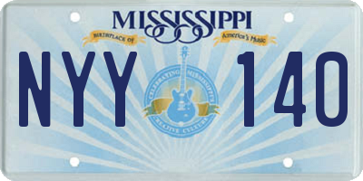 MS license plate NYY140