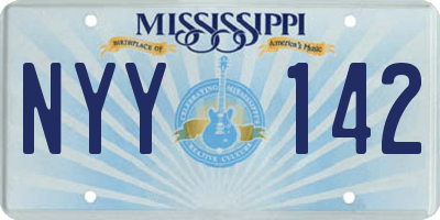 MS license plate NYY142