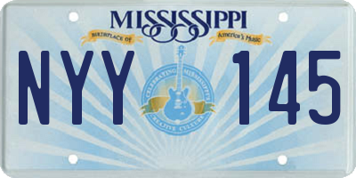 MS license plate NYY145
