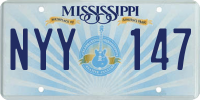 MS license plate NYY147