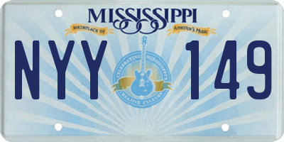 MS license plate NYY149