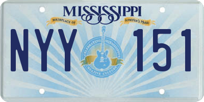 MS license plate NYY151