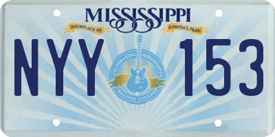 MS license plate NYY153